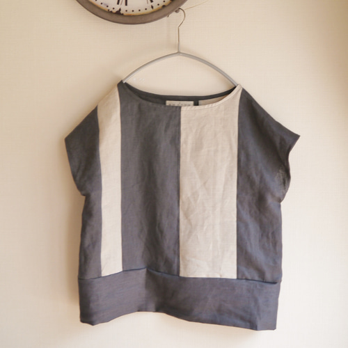 マロン様オーダー】リネン2カラーフレンチスリーブブラウス ブラウス  