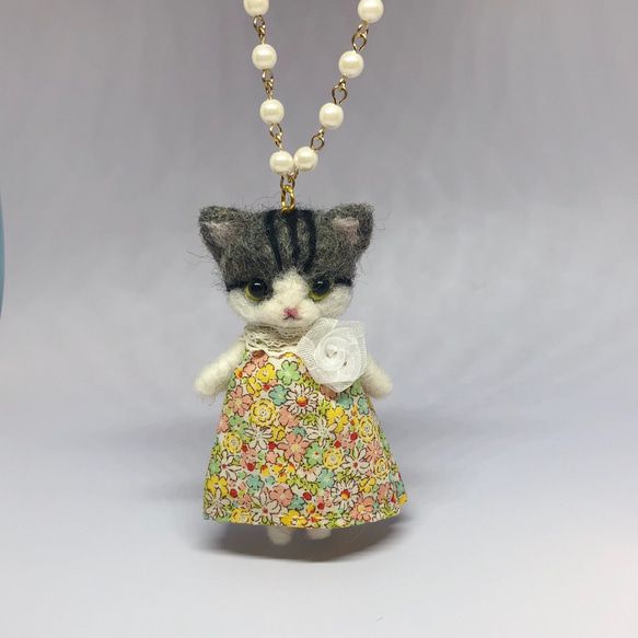 羊毛フェルト猫ちゃんバッグチャーム サバ白 羊毛フェルト tinkle 通販 