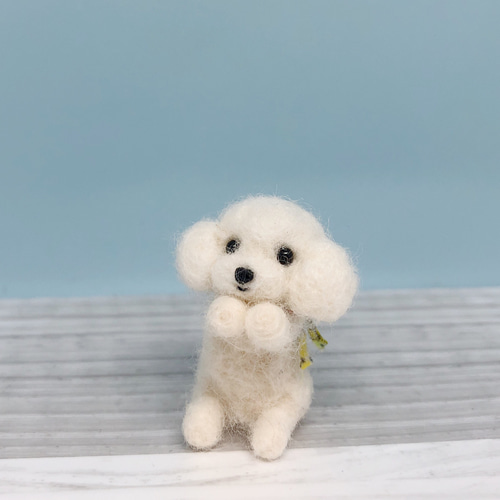 羊毛フェルト　トイプードル　クリステル 羊毛フェルト🐩羊毛フェルト犬🐩トイプードル🐩の通販 by