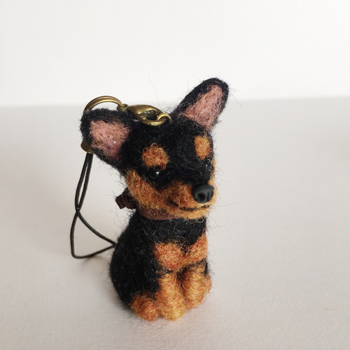 羊毛フェルトストラップ ミニチュアピンシャー 羊毛フェルト tinkle