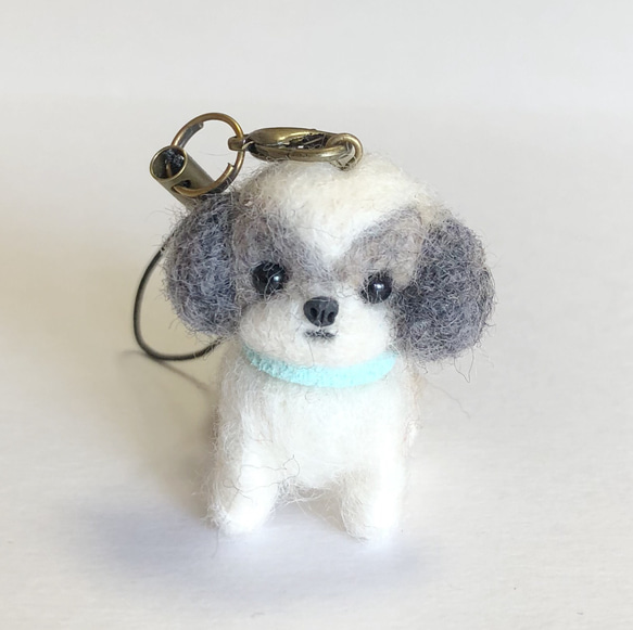 羊毛フェルトストラップ キーホルダー シーズー 羊毛フェルト tinkle