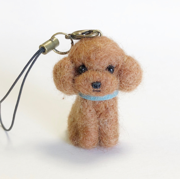 トイプードル 羊毛フェルト ストラップ付き 羊毛フェルト ストラップ