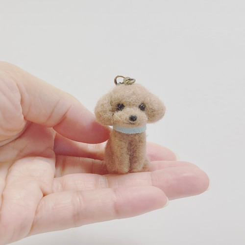 羊毛フェルトストラップ キーホルダー トイプードル 羊毛フェルト