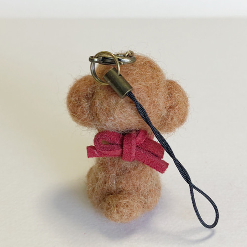 羊毛フェルト　トイプードル(レッド) 羊毛フェルト ストラップ トイプードル レッド 羊毛フェルト