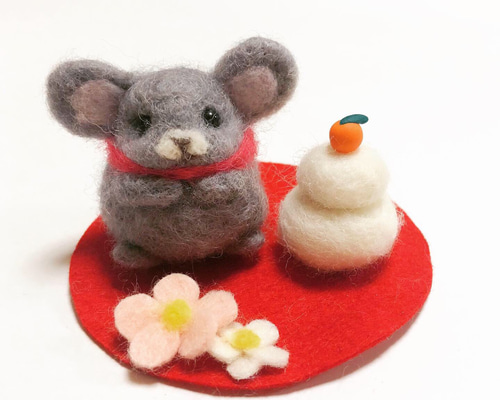 羊毛フェルト お正月マスコット ねずみ 羊毛フェルト tinkle 通販