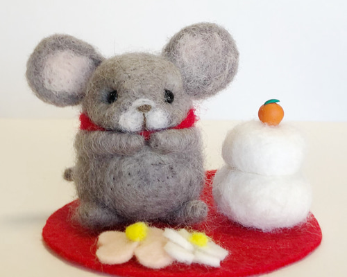 羊毛フェルト お正月マスコット 干支 ねずみ 羊毛フェルト tinkle 通販