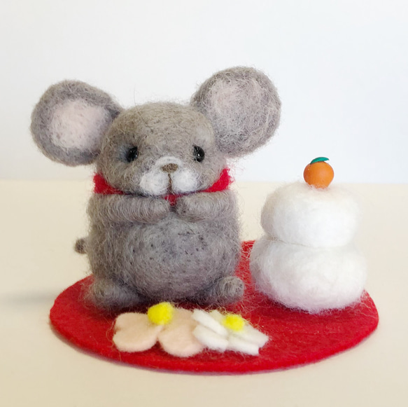 羊毛フェルト お正月マスコット 干支 ねずみ 羊毛フェルト tinkle 通販