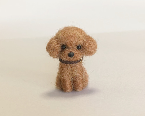 羊毛フェルト ミニチュアマスコット トイプードル レッド 羊毛フェルト