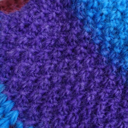 かのこ編みのグラデーションマフラー(美しい夕暮れ)手編み 3枚目の画像