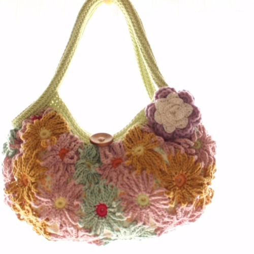 グラニーバッグ グラデーションカラー ビーズ付き