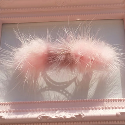 ふわふわミンクファーのバレッタ　ピンクとピンクムーヴ 3枚目の画像