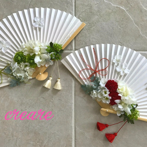 扇子ブーケ：アーティフィシャルフラワー ブーケ creare-duo