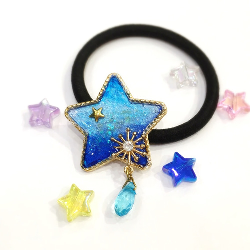 キラキラ星のヘアゴム 4青の一番星 ヘアゴム 春花 通販 2424682
