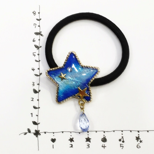ジャラジャラヘアゴム  ブルーキラキラ キラキラ星のヘアゴム 4青の一番星 ヘアゴム 春花 通販 2424682