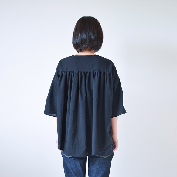 【SALE】-airy blouse/BK-　コットンブラウス 5枚目の画像