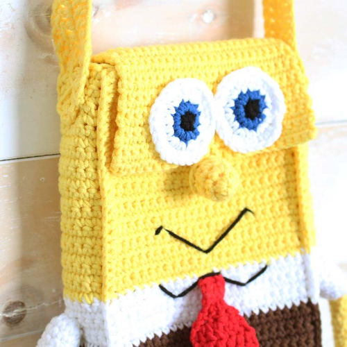 スポンジ・ボブ 編みバッグ ショルダーバッグ Jinny's knitting