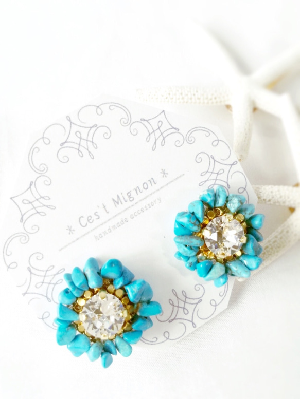 round turquoise＊earaccessory＊ 1枚目の画像