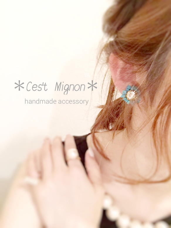 round turquoise＊earaccessory＊ 3枚目の画像