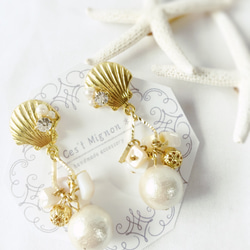 shell gold mix＊earaccessory＊ 1枚目の画像