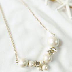 cotton pearl×bijou＊necklace＊ 2枚目の画像