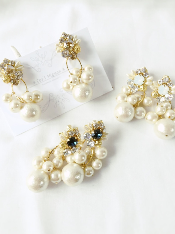 2way bubble pearl＊earaccessory＊ 2枚目の画像