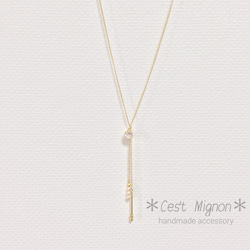 【14kgf】pearl stick long necklace 3枚目の画像