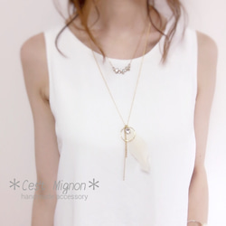 【14kgf】feather long necklace 2枚目の画像