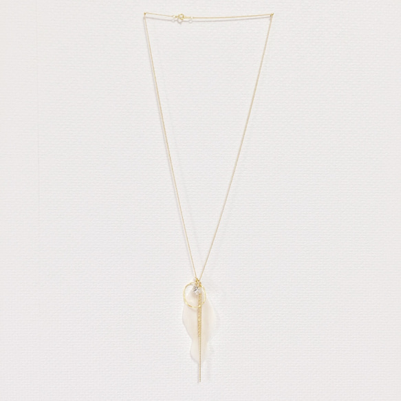 【14kgf】feather long necklace 4枚目の画像