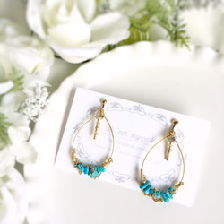 turquoise hoop earring 2枚目の画像