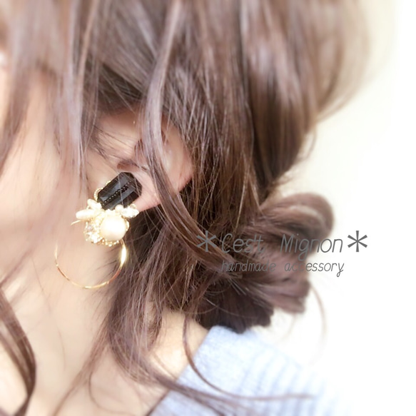 BK bijou circle*earrings* 2枚目の画像