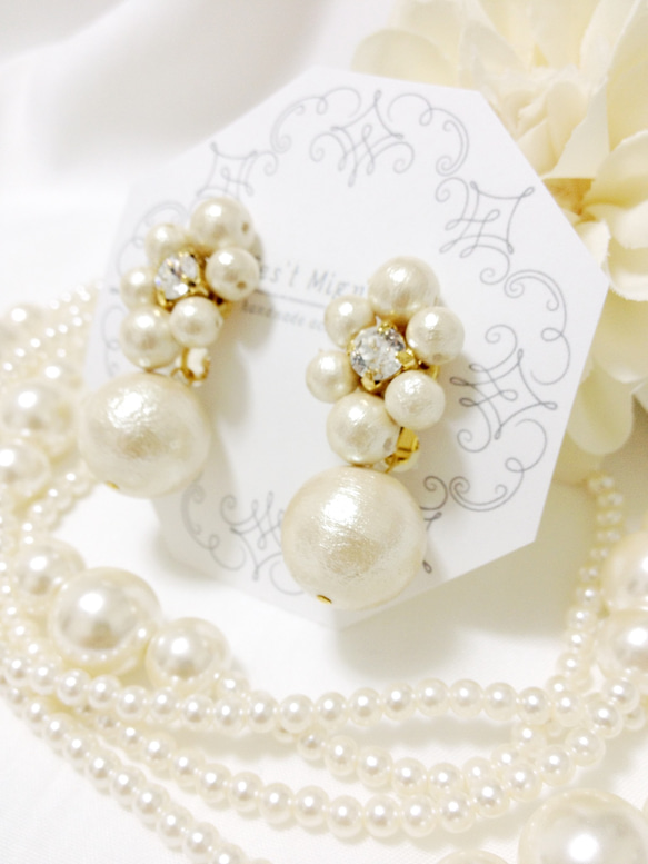rhombus pearl *earrings* 1枚目の画像