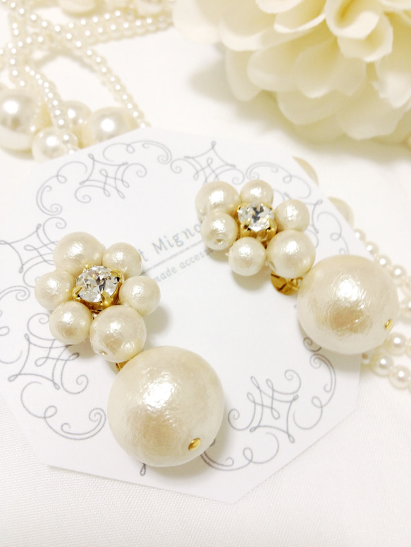 rhombus pearl *earrings* 4枚目の画像