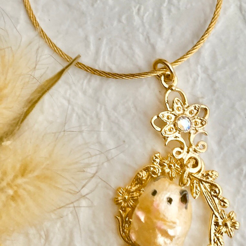 受注製作 キンクマハムスターのリングキーホルダー（ボタニカル