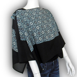 着物リメイク：２トーン、２通り使える折り紙ドルマンブラウス＆シュラグジャケット 1枚目の画像
