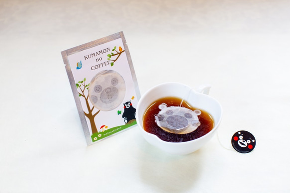 送料無料！ギフトに！オリジナルお茶ティーバッグ　くまモン型　セット（緑茶、コーヒー、ハーブティー、紅茶） 4枚目の画像