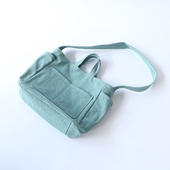 ラフショルダー＊柔らかく体に馴染む２Way大容量（ウォッシュブルー） 5枚目の画像