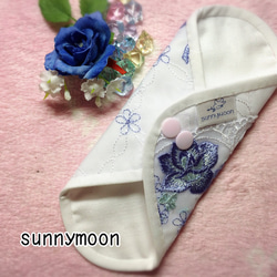 新仕様☆sunnymoon☆ランジェリータイプの布なぷライナー『ブルーローズver.1』 2枚目の画像