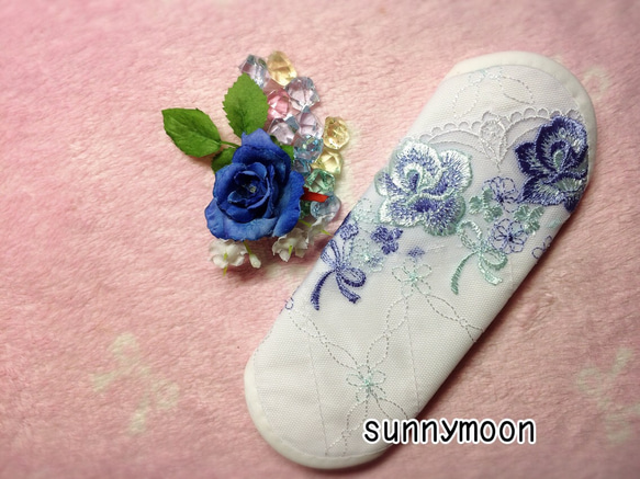 新仕様☆sunnymoon☆ランジェリータイプの布なぷライナー『ブルーローズver.1』 4枚目の画像