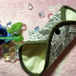 限定カラー☆sunnymoon☆ランジェリータイプの布なぷライナー「fairyオリーブ」 2枚目の画像