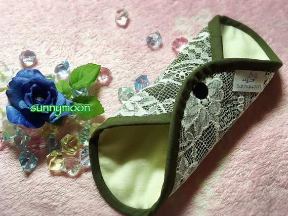 限定カラー☆sunnymoon☆ランジェリータイプの布なぷライナー「fairyオリーブ」 2枚目の画像