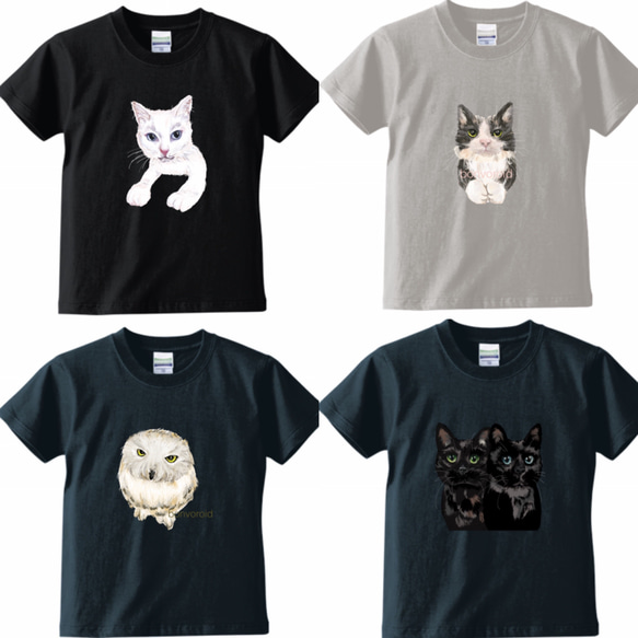 ✴︎ Haku様専用✴︎bonvoroidアートTシャツ✳︎前面✳︎サビ猫 3枚目の画像