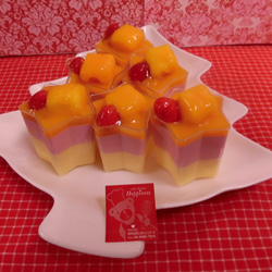 星型マンゴー&ラズベリーのレアチーズケーキ♪(＾◇＾) 1枚目の画像