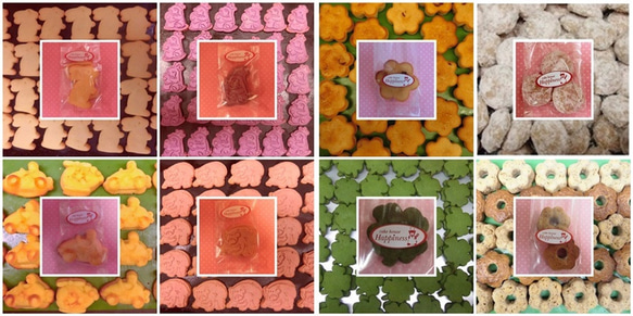 ハート柄の木箱にアレンジしたピンクのカーネーションのプリザーブドフラワーと野菜や果物を使った焼き菓子８袋のギフトセット 2枚目の画像