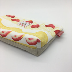 ふんわりマチ付台形ポーチ 20cm■いちごショートケーキ フルーツサンド 4枚目の画像