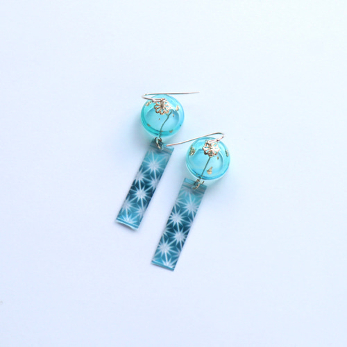 再販】風鈴 ピアス -菊花- ピアス（フック・チェーン） Handmade