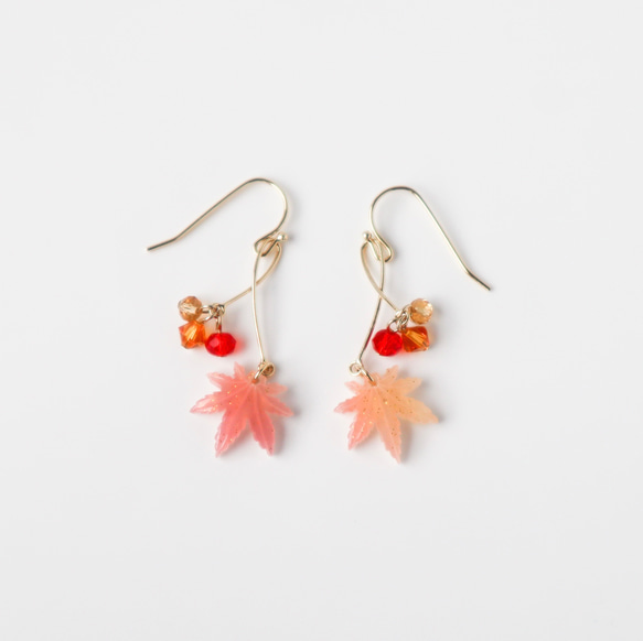 變色*秋葉耳環 第6張的照片