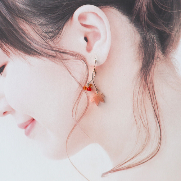 變色*秋葉耳環 第7張的照片