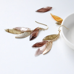 秋季外出日本紙葉耳環 [枯葉] 落葉秋葉秋天 第1張的照片