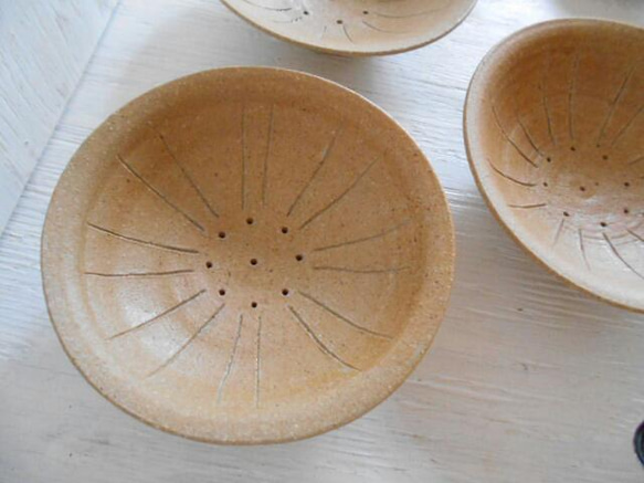 茶化粧土　水切り皿　麺皿 2枚目の画像