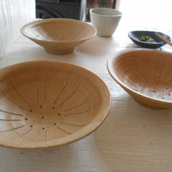 茶化粧土　水切り皿　麺皿 5枚目の画像